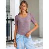 imageANRABESS Womens Tops Summer Sweaters Dressy Casual Work Blouses Square Neck Ruffle Short Sleeve Tee Shirts 2026 Fashion TunicPink
