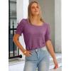 imageANRABESS Womens Tops Summer Sweaters Dressy Casual Work Blouses Square Neck Ruffle Short Sleeve Tee Shirts 2026 Fashion TunicPurple