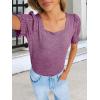 imageANRABESS Womens Tops Summer Sweaters Dressy Casual Work Blouses Square Neck Ruffle Short Sleeve Tee Shirts 2026 Fashion TunicPurple
