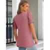 imageANRABESS Womens Tops Summer Sweaters Dressy Casual Work Blouses Square Neck Ruffle Short Sleeve Tee Shirts 2026 Fashion TunicRed