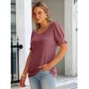 imageANRABESS Womens Tops Summer Sweaters Dressy Casual Work Blouses Square Neck Ruffle Short Sleeve Tee Shirts 2026 Fashion TunicRust