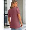 imageANRABESS Womens Tops Summer Sweaters Dressy Casual Work Blouses Square Neck Ruffle Short Sleeve Tee Shirts 2026 Fashion TunicRust