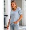 imageANRABESS Womens Tops Summer Sweaters Dressy Casual Work Blouses Square Neck Ruffle Short Sleeve Tee Shirts 2026 Fashion TunicSky Blue