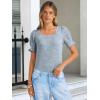 imageANRABESS Womens Tops Summer Sweaters Dressy Casual Work Blouses Square Neck Ruffle Short Sleeve Tee Shirts 2026 Fashion TunicSky Blue