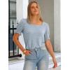 imageANRABESS Womens Tops Summer Sweaters Dressy Casual Work Blouses Square Neck Ruffle Short Sleeve Tee Shirts 2026 Fashion TunicSky Blue