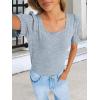 imageANRABESS Womens Tops Summer Sweaters Dressy Casual Work Blouses Square Neck Ruffle Short Sleeve Tee Shirts 2026 Fashion TunicSky Blue