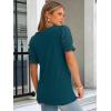 imageANRABESS Womens Tops Summer Sweaters Dressy Casual Work Blouses Square Neck Ruffle Short Sleeve Tee Shirts 2026 Fashion TunicTeal