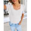 imageANRABESS Womens Tops Summer Sweaters Dressy Casual Work Blouses Square Neck Ruffle Short Sleeve Tee Shirts 2026 Fashion TunicWhite