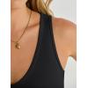 imageANRABESS Womens V Neck Bodysuits Summer Sleeveless Going Out Basic Tank Body Suits Tops 2026 Trendy Vacation OutfitsBlack