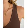 imageANRABESS Womens V Neck Bodysuits Summer Sleeveless Going Out Basic Tank Body Suits Tops 2026 Trendy Vacation OutfitsBrown