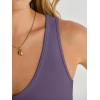 imageANRABESS Womens V Neck Bodysuits Summer Sleeveless Going Out Basic Tank Body Suits Tops 2026 Trendy Vacation OutfitsGrey Purple
