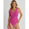 imageANRABESS Womens V Neck Bodysuits Summer Sleeveless Going Out Basic Tank Body Suits Tops 2026 Trendy Vacation OutfitsHot Pink