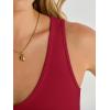 imageANRABESS Womens V Neck Bodysuits Summer Sleeveless Going Out Basic Tank Body Suits Tops 2026 Trendy Vacation OutfitsRed