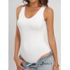 imageANRABESS Womens V Neck Bodysuits Summer Sleeveless Going Out Basic Tank Body Suits Tops 2026 Trendy Vacation OutfitsWhite