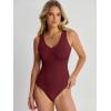 imageANRABESS Womens V Neck Bodysuits Summer Sleeveless Going Out Basic Tank Body Suits Tops 2026 Trendy Vacation OutfitsWine Red