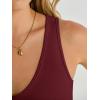 imageANRABESS Womens V Neck Bodysuits Summer Sleeveless Going Out Basic Tank Body Suits Tops 2026 Trendy Vacation OutfitsWine Red