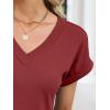 imageANRABESS Womens Waffle Knit Tops 2026 Summer Casual Short Sleeve V Neck T Shirts Basic Work Tee Spring Vacation BlousesBirck Red