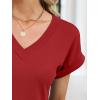 imageANRABESS Womens Waffle Knit Tops 2026 Summer Casual Short Sleeve V Neck T Shirts Basic Work Tee Spring Vacation BlousesBright Red