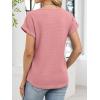 imageANRABESS Womens Waffle Knit Tops 2026 Summer Casual Short Sleeve V Neck T Shirts Basic Work Tee Spring Vacation BlousesPink