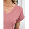 imageANRABESS Womens Waffle Knit Tops 2026 Summer Casual Short Sleeve V Neck T Shirts Basic Work Tee Spring Vacation BlousesPink