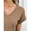 imageANRABESS Womens Waffle Knit Tops 2026 Summer Casual Short Sleeve V Neck T Shirts Basic Work Tee Spring Vacation BlousesTan