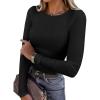imageANRABESS Women Long Sleeve Shirts Rib Knit Slim Fit Tops Basic Tee Spring Outfits Casual TShirt Underscrubs Layer ClothesBlack