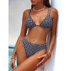 imageANRABESS Bikini Swimsuit Sets for Women Double Shoulder Straps Top Triangle Floral Two Piece Bathing Suit Beach SwimwearBlack Plaid