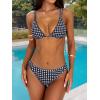 imageANRABESS Bikini Swimsuit Sets for Women Double Shoulder Straps Top Triangle Floral Two Piece Bathing Suit Beach SwimwearBlack Plaid