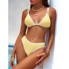 imageANRABESS Bikini Swimsuit Sets for Women Double Shoulder Straps Top Triangle Floral Two Piece Bathing Suit Beach SwimwearCream