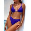 imageANRABESS Bikini Swimsuit Sets for Women Double Shoulder Straps Top Triangle Floral Two Piece Bathing Suit Beach SwimwearDeep Royal Blue