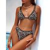 imageANRABESS Bikini Swimsuit Sets for Women Double Shoulder Straps Top Triangle Floral Two Piece Bathing Suit Beach SwimwearLeopard Print