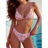 imageANRABESS Bikini Swimsuit Sets for Women Double Shoulder Straps Top Triangle Floral Two Piece Bathing Suit Beach SwimwearOrange Red Floral