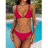 imageANRABESS Bikini Swimsuit Sets for Women Double Shoulder Straps Top Triangle Floral Two Piece Bathing Suit Beach SwimwearRed