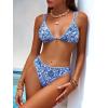 imageANRABESS Bikini Swimsuit Sets for Women Double Shoulder Straps Top Triangle Floral Two Piece Bathing Suit Beach SwimwearWhite Blue Floral