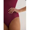 imageANRABESS Bodysuits for Women Short Sleeve Scoop Neck Tops 2026 Summer Slim Fit Ribbed Knit Sexy Basic Shirt Fashion OutfitsDeep Red