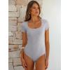 imageANRABESS Bodysuits for Women Short Sleeve Scoop Neck Tops 2026 Summer Slim Fit Ribbed Knit Sexy Basic Shirt Fashion OutfitsGrey