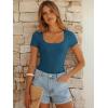 imageANRABESS Bodysuits for Women Short Sleeve Scoop Neck Tops 2026 Summer Slim Fit Ribbed Knit Sexy Basic Shirt Fashion OutfitsIndigo