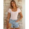 imageANRABESS Bodysuits for Women Short Sleeve Scoop Neck Tops 2026 Summer Slim Fit Ribbed Knit Sexy Basic Shirt Fashion OutfitsLight Beige