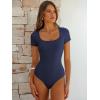 imageANRABESS Bodysuits for Women Short Sleeve Scoop Neck Tops 2026 Summer Slim Fit Ribbed Knit Sexy Basic Shirt Fashion OutfitsNavy Blue