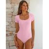 imageANRABESS Bodysuits for Women Short Sleeve Scoop Neck Tops 2026 Summer Slim Fit Ribbed Knit Sexy Basic Shirt Fashion OutfitsPink