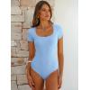 imageANRABESS Bodysuits for Women Short Sleeve Scoop Neck Tops 2026 Summer Slim Fit Ribbed Knit Sexy Basic Shirt Fashion OutfitsSky Blue