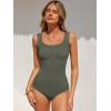 imageANRABESS Bodysuits for Women Soft Cozy Ribbed Knit Scoop Neck Sleeveless Tank Top Versatile for Daily Work TravelArmy Green