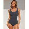 imageANRABESS Bodysuits for Women Soft Cozy Ribbed Knit Scoop Neck Sleeveless Tank Top Versatile for Daily Work TravelCharcoal