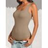 imageANRABESS Bodysuits for Women Soft Cozy Ribbed Knit Scoop Neck Sleeveless Tank Top Versatile for Daily Work TravelDeep Khaki
