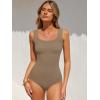 imageANRABESS Bodysuits for Women Soft Cozy Ribbed Knit Scoop Neck Sleeveless Tank Top Versatile for Daily Work TravelDeep Khaki