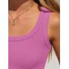 imageANRABESS Bodysuits for Women Soft Cozy Ribbed Knit Scoop Neck Sleeveless Tank Top Versatile for Daily Work TravelHot Pink