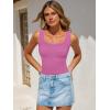 imageANRABESS Bodysuits for Women Soft Cozy Ribbed Knit Scoop Neck Sleeveless Tank Top Versatile for Daily Work TravelHot Pink
