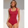 imageANRABESS Bodysuits for Women Soft Cozy Ribbed Knit Scoop Neck Sleeveless Tank Top Versatile for Daily Work TravelRed