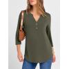 imageANRABESS Women 34 Length Sleeve Henley Tops V Neck Business Casual Work T Shirts Cute Travel Shirt 2026 Spring Trendy OutfitArmy Green