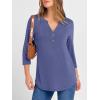 imageANRABESS Women 34 Length Sleeve Henley Tops V Neck Business Casual Work T Shirts Cute Travel Shirt 2026 Spring Trendy OutfitBlue Gray